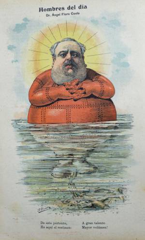 Ángel Floro Costa por José Olivella para Rojo y Blanco. Nº 66- 23 de marzo de 1902