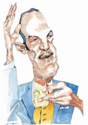 Caricatura por Ombú (Fermín Hontou).