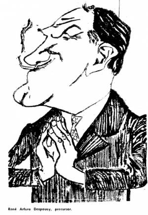Caricatura encontrada en Capítulo Oriental Nº 35, Montevideo, CEDAL, 1969, pág. 556.