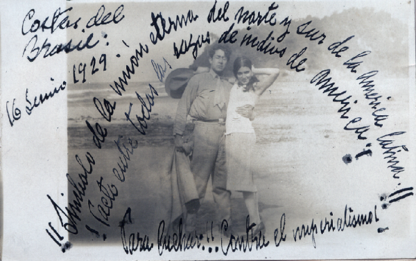 Costa de Brasil. Foto con Siqueiros en su viaje desde Uruguay a México. Junio de 1929. Foto cedida por la familia Brunson