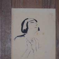 Acuarela de mujer firmada por Matisse