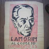 Retrato de Amorim en afiche del Partido Comunista